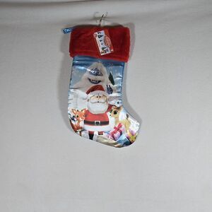 New Christmas Stocking, Rudolph And Santa Themed, Kids Christmas Stocking